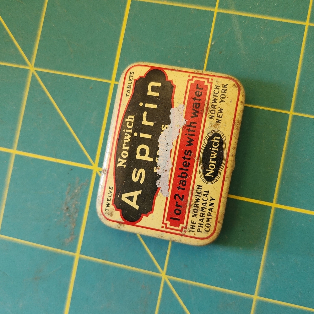 Vintage Aspirin Tin - Norwich Medicine Ad